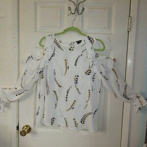 Ann Taylor Factory Open shoulder long sleeve blouse size M